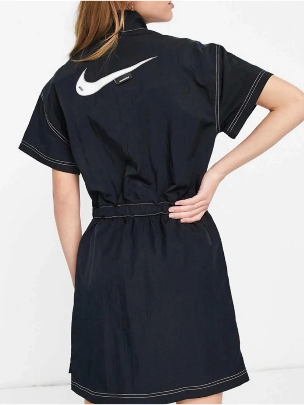 Nike Black Short-Sleeve Half-Zip Sport Dress